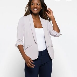 Skies Are Blue Light Gray Blazer